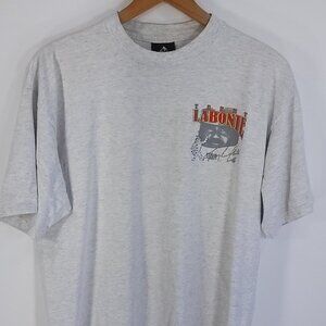 Vtg Terry Labonte Graphic T-Shirt Men's XL Gray Image Works Distressed 90s